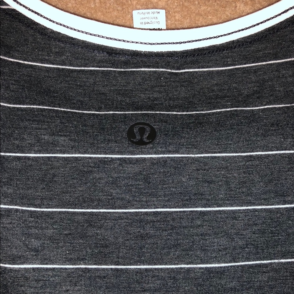 NWT Lululemon Love Crew - Gray and white striped - Picture 5 of 6
